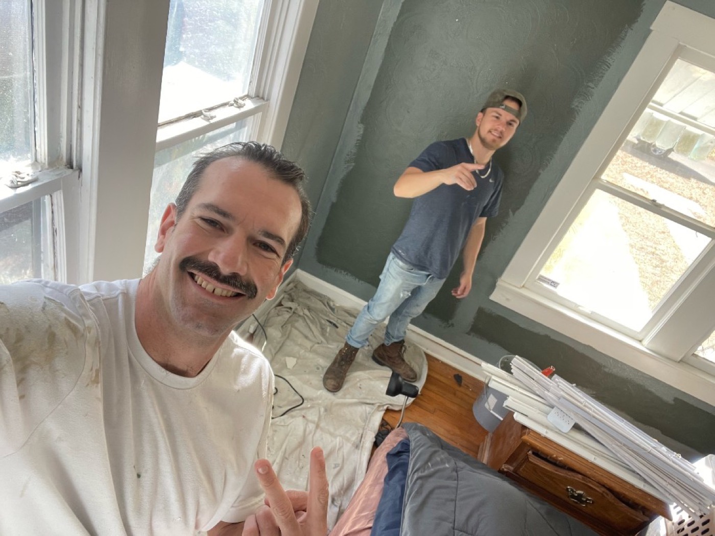 Ocean Paint team on the job, painting an interior room in Tampa Bay